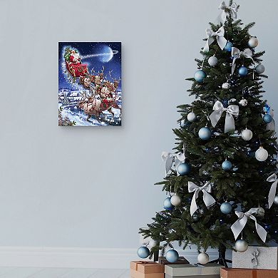 Master Piece Santa's Sleigh Team Canvas Wall Art