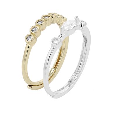 City Luxe Marquise & Round Cubic Zirconia Ring Duo Set