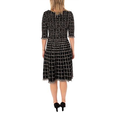 Women's Taylor A-Line Grid Midi Sweater Dress