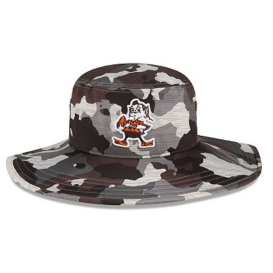 Men's New Era Camo Cleveland Browns 2022 NFL Training Camp Official Historic Logo Panama Bucket Hat