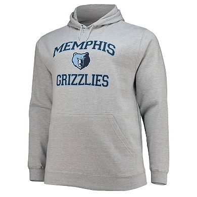 Men's Heathered Gray Memphis Grizzlies Big & Tall Heart & Soul Pullover Hoodie