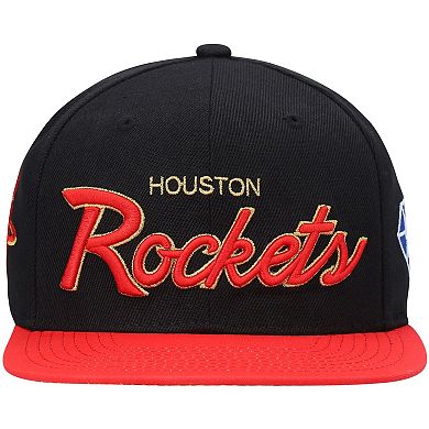 Men's Mitchell & Ness Black Houston Rockets NBA 75th Anniversary Snapback Hat
