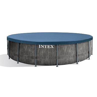 Intex 15ft x 48in Greywood Prism Steel Frame Pool Set with Cover, Ladder, & Pump