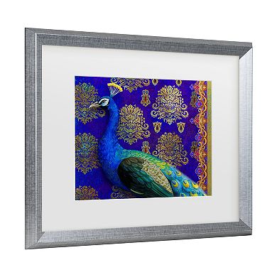 Trademark Fine Art Maria Rytova Indian Peacock Matted Framed Art