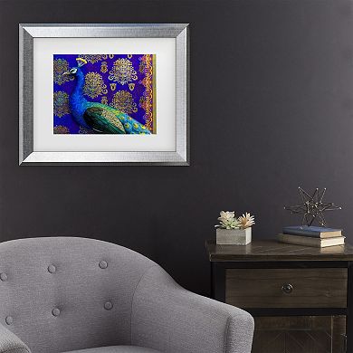 Trademark Fine Art Maria Rytova Indian Peacock Matted Framed Art