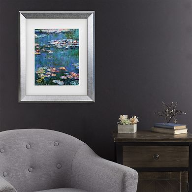 Trademark Fine Art Claude Monet Waterlilies Classic Matted Framed Art