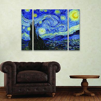 Vincent Van Gogh Starry Night Canvas Wall Art 3-piece Set