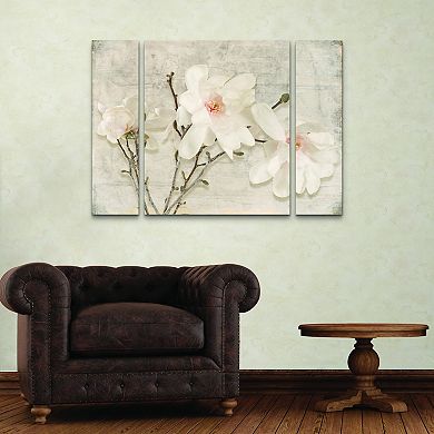 Spring Magnolia Canvas Wall Art 3-piece Set