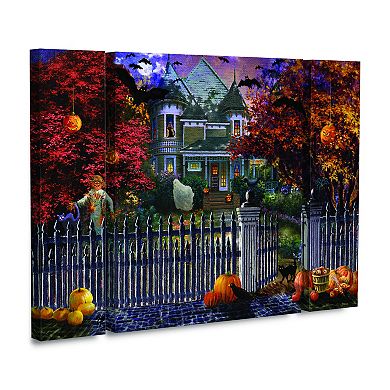 Halloween House Canvas Wall Art 3-piece Set
