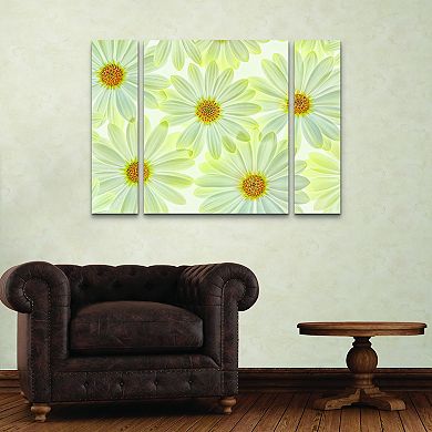 Daisy Flowers Canvas Wall Art 3-piece Set