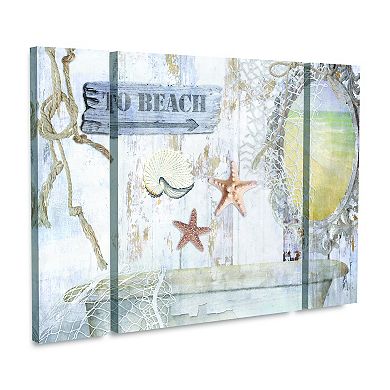 Beach House I Canvas Wall Art 3-piece Set