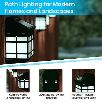 Flash Furniture 6-pack Wall Mount LED Weather Resistant Solar Powered Deck & Fencing Lights