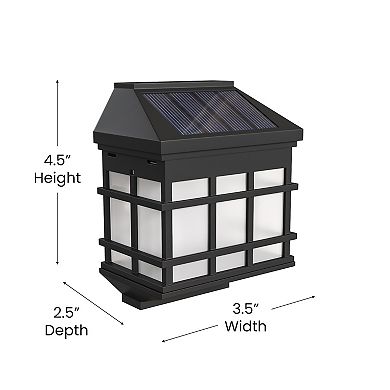 Flash Furniture 6-pack Wall Mount LED Weather Resistant Solar Powered Deck & Fencing Lights