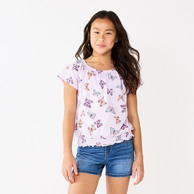 Girls 6-20 SO?? Short Sleeve Puff Top in Regular & Plus Size