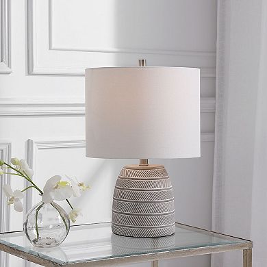 Concrete Etched Table Lamp