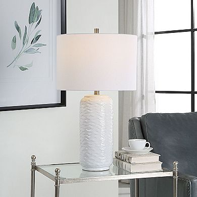 Ceramic Wavy Textured Table Lamp