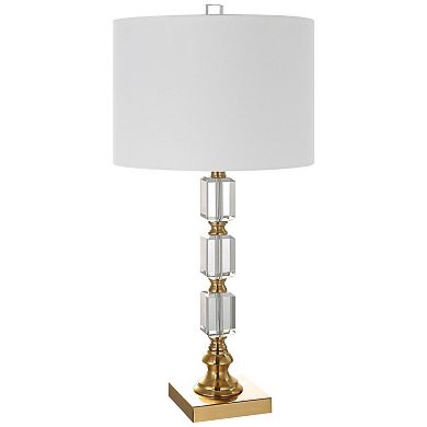Elegant Stacked Crystal Table Lamp