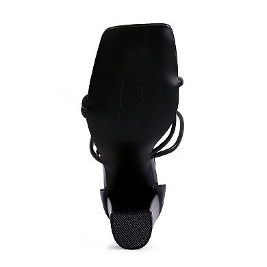 Rag & Co Opulence Women's Leather Strappy Block Heel Sandals