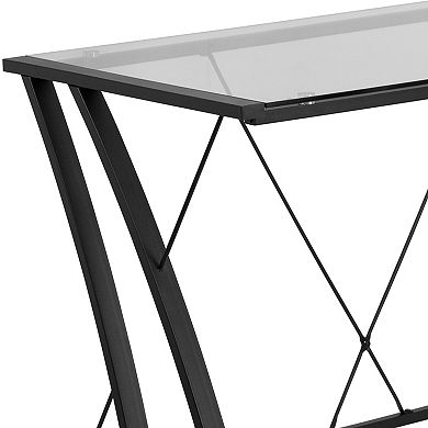 Flash Furniture Glass L-Shape Computer Desk