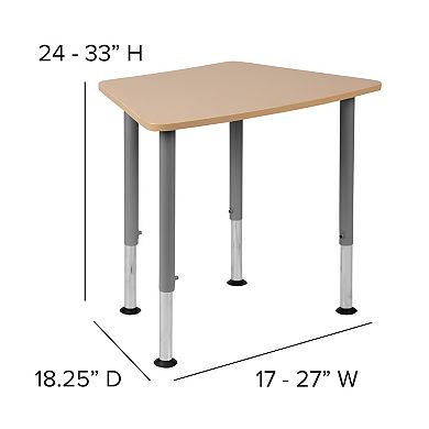 Flash Furniture Hex Natural Collaborative Adjustable Student Desk