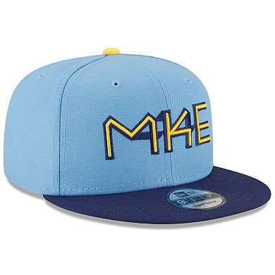 Youth New Era Powder Blue Milwaukee Brewers 2022 City Connect 9FIFTY Snapback Adjustable Hat