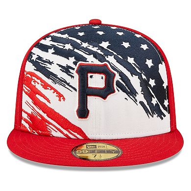 Men's New Era Red Pittsburgh Pirates 2022 4th of July On-Field 59FIFTY Fitted Hat