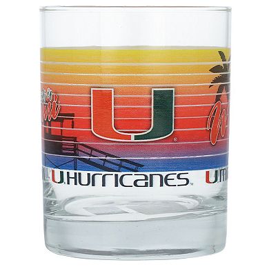 Miami Hurricanes 14oz. Heritage Rocks Glass