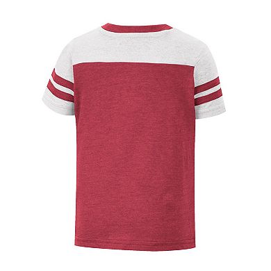 Girls Toddler Colosseum Crimson Oklahoma Sooners Piecrust Promise Striped V-Neck T-Shirt