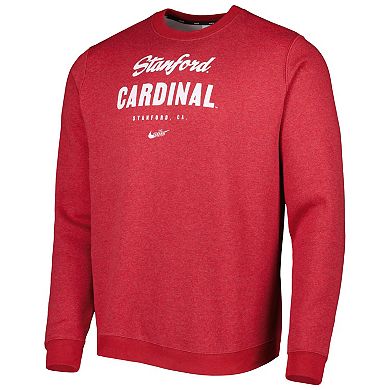 Men's Nike Cardinal Stanford Cardinal Vault Stack Club Fleece Pullover Sweatshirt