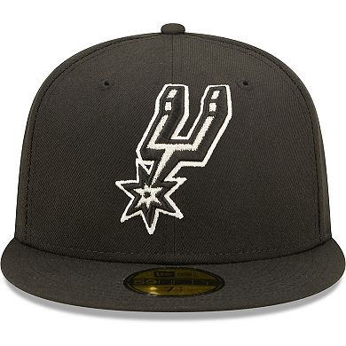 Men's New Era Black San Antonio Spurs 5x NBA Finals Champions Pop Sweat 59FIFTY Fitted Hat