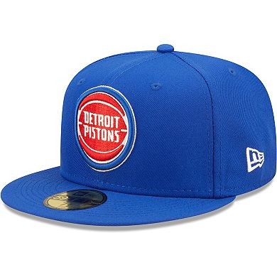 Men's New Era Blue Detroit Pistons 3x NBA Finals Champions Pop Sweat 59FIFTY Fitted Hat