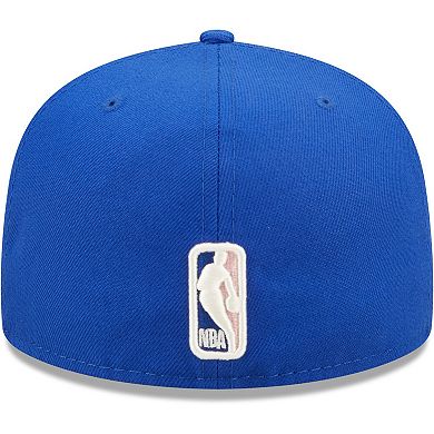 Men's New Era Blue Detroit Pistons 3x NBA Finals Champions Pop Sweat 59FIFTY Fitted Hat