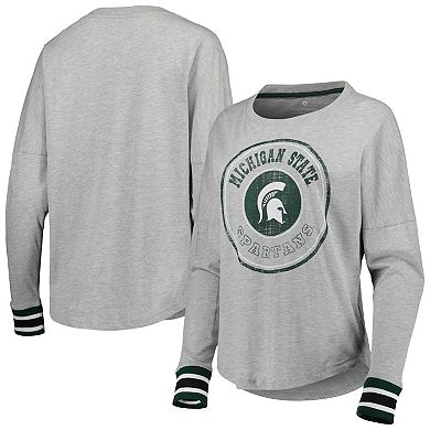 Women's Colosseum Heathered Gray Michigan State Spartans Andy Long Sleeve T-Shirt