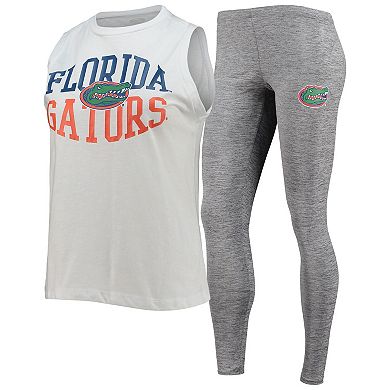 Women's Concepts Sport Charcoal/White Florida Gators Tank Top & Leggings Sleep Set