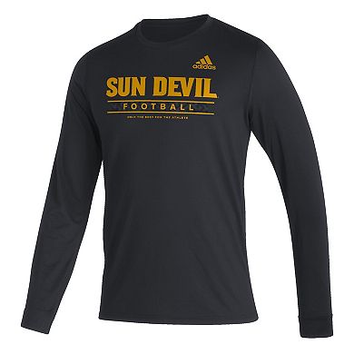 Men's adidas Black Arizona State Sun Devils Sideline Creator Practice AEROREADY Long Sleeve T-Shirt