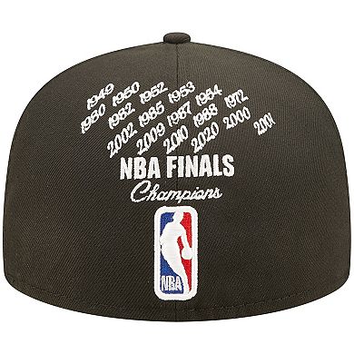 Men's New Era Black Los Angeles Lakers 17x NBA Finals Champions Crown 59FIFTY Fitted Hat
