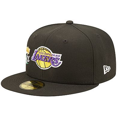 Men's New Era Black Los Angeles Lakers 17x NBA Finals Champions Crown 59FIFTY Fitted Hat