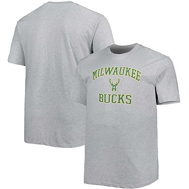 Men's Heathered Gray Milwaukee Bucks Big & Tall Heart & Soul T-Shirt