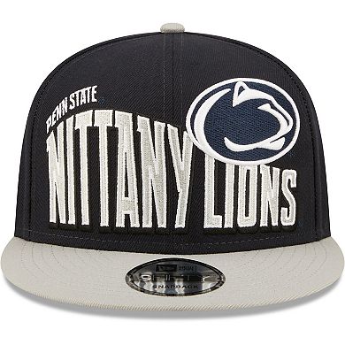 Men's New Era Navy Penn State Nittany Lions Two-Tone Vintage Wave 9FIFTY Snapback Hat