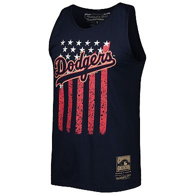 Men's Mitchell & Ness Navy Los Angeles Dodgers Cooperstown Collection Stars and Stripes Tank Top