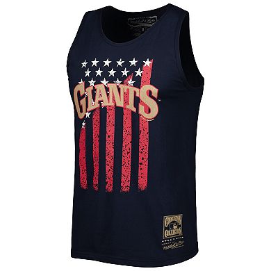 Men's Mitchell & Ness Navy San Francisco Giants Cooperstown Collection Stars and Stripes Tank Top