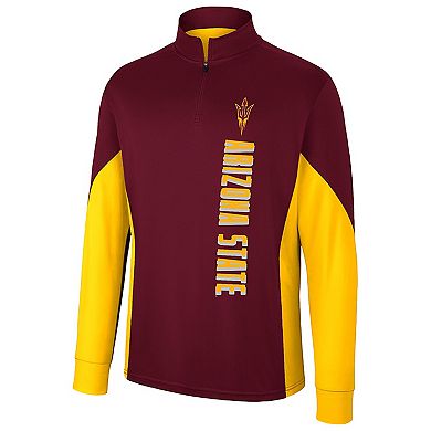 Men's Colosseum Maroon Arizona State Sun Devils Bart Quarter-Zip Windshirt