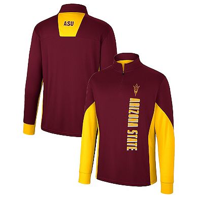 Men's Colosseum Maroon Arizona State Sun Devils Bart Quarter-Zip Windshirt