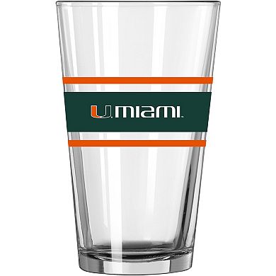 Miami Hurricanes 16oz. Stripe Pint Glass