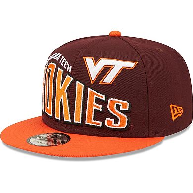Men's New Era Maroon Virginia Tech Hokies Two-Tone Vintage Wave 9FIFTY Snapback Hat