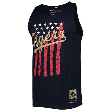 Men's Mitchell & Ness Navy Detroit Tigers Cooperstown Collection Stars and Stripes Tank Top