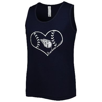 Girls Youth Soft as a Grape Navy Cleveland Guardians Team Tank Top