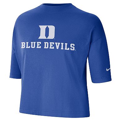 Women's Nike Royal Duke Blue Devils Crop Performance T-Shirt