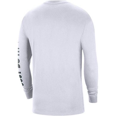 Men's Nike White Michigan State Spartans Heritage Max 90 Long Sleeve T-Shirt