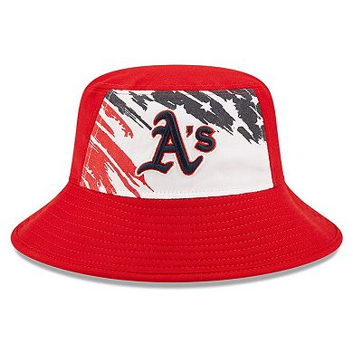 Men's New Era Red Oakland Athletics 2022 4th of July Bucket Hat
